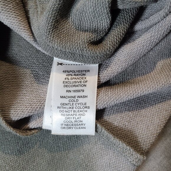 Cupio Green Marbled T-Shirt L Cap Sleeve Soft Knit Casual Top Stretch - Picture 2 of 6